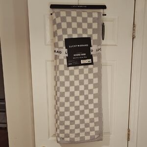 Lucky Brand Checker Feather Decorative Throw